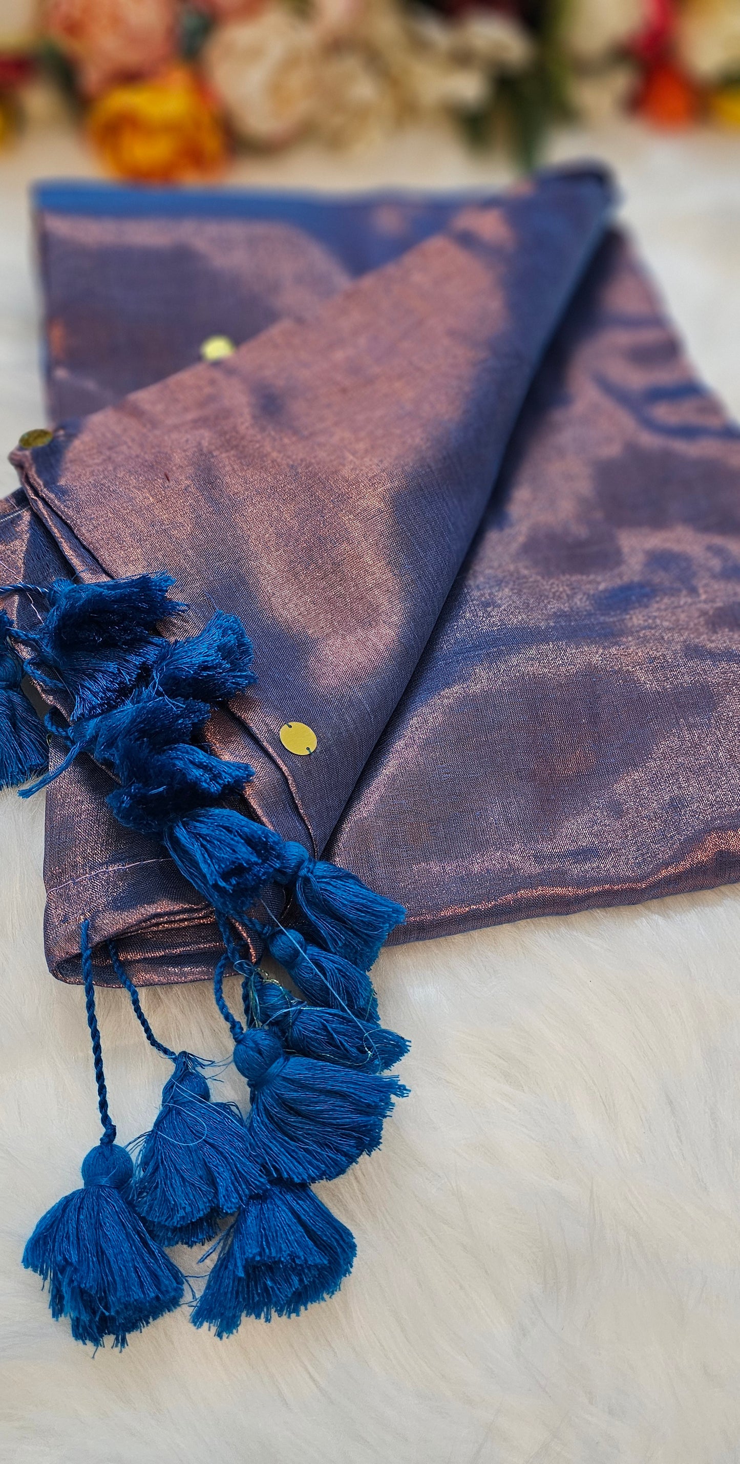 Dual shade Sequenced tissue silk saree