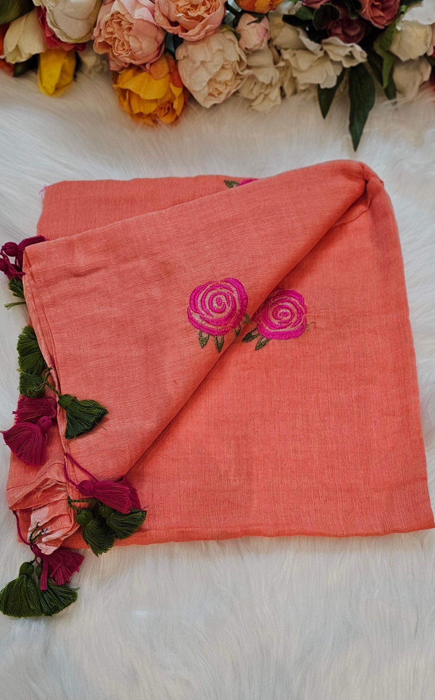 Premium embroidered cotton sarees