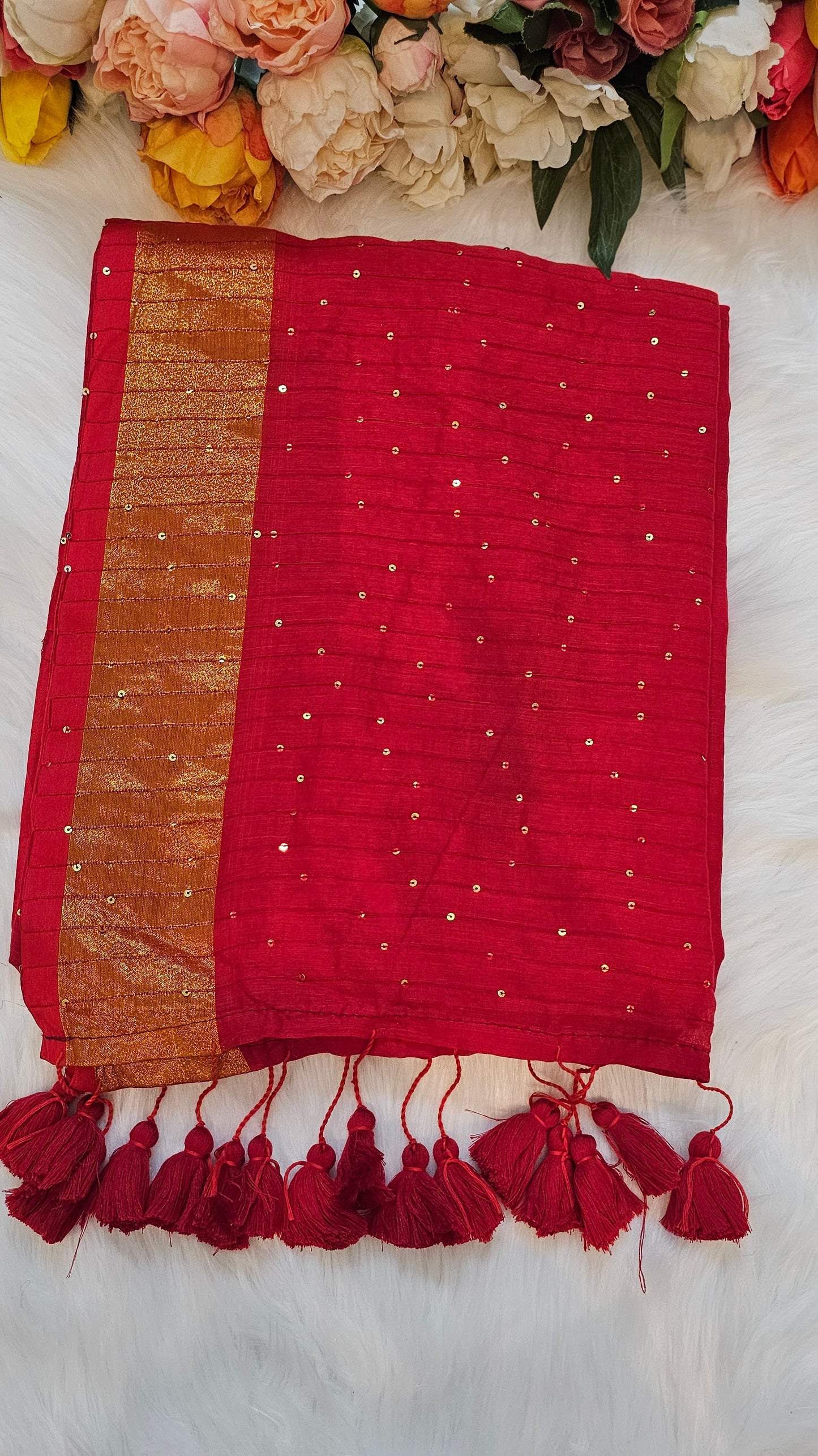 Premium soft cotton saree with sequence