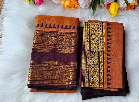 Premium Kanchi cotton unstitched dhavani set💕