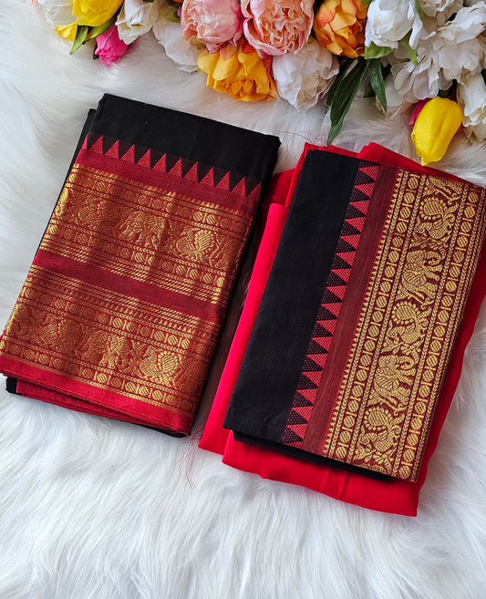Premium Kanchi cotton unstitched dhavani set💕