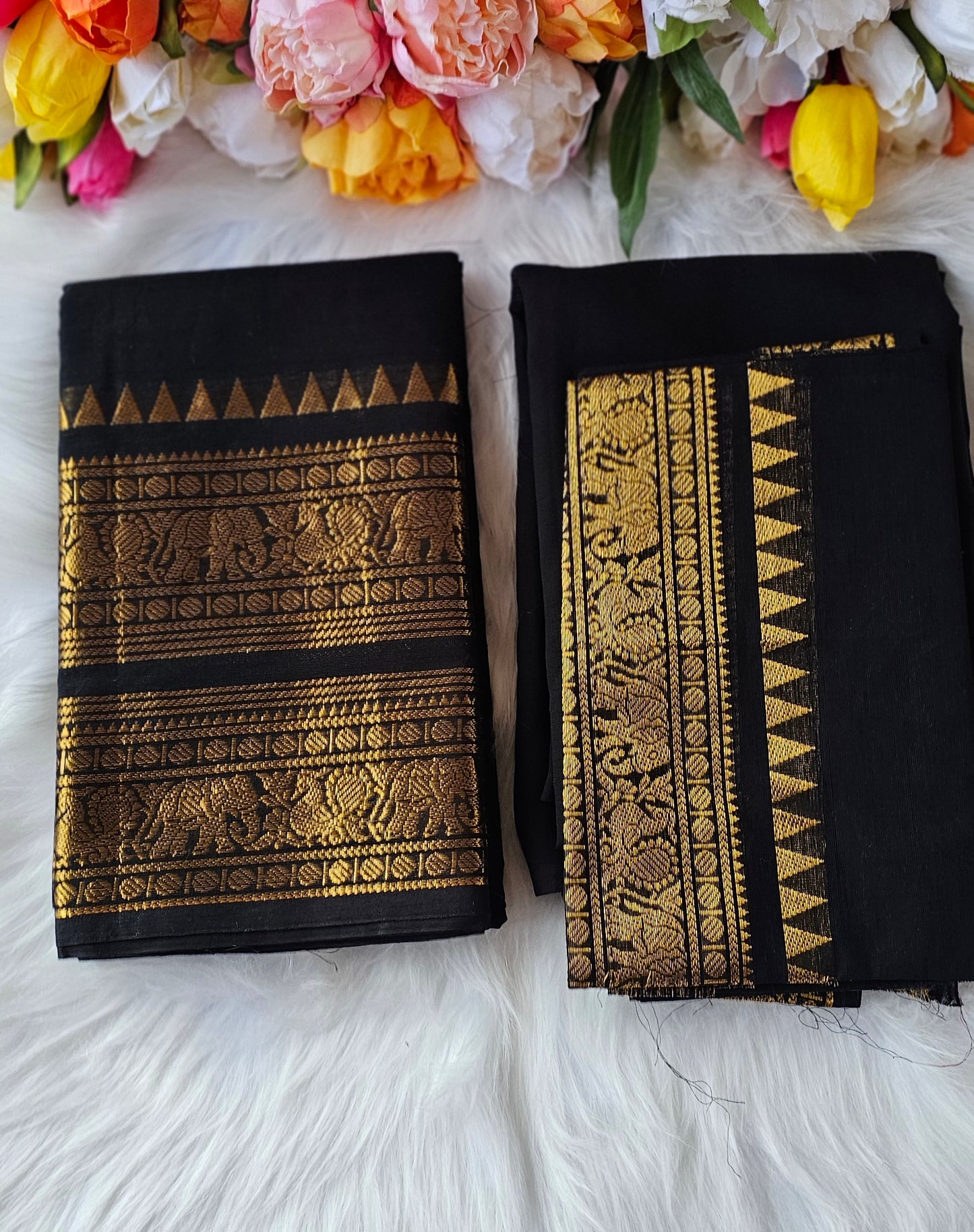 Premium Kanchi cotton unstitched dhavani set💕