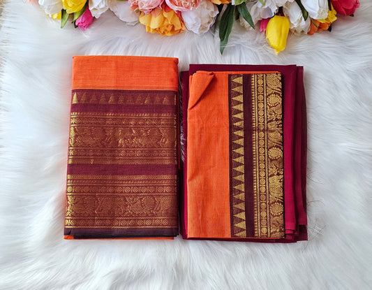 Premium Kanchi cotton unstitched dhavani set💕