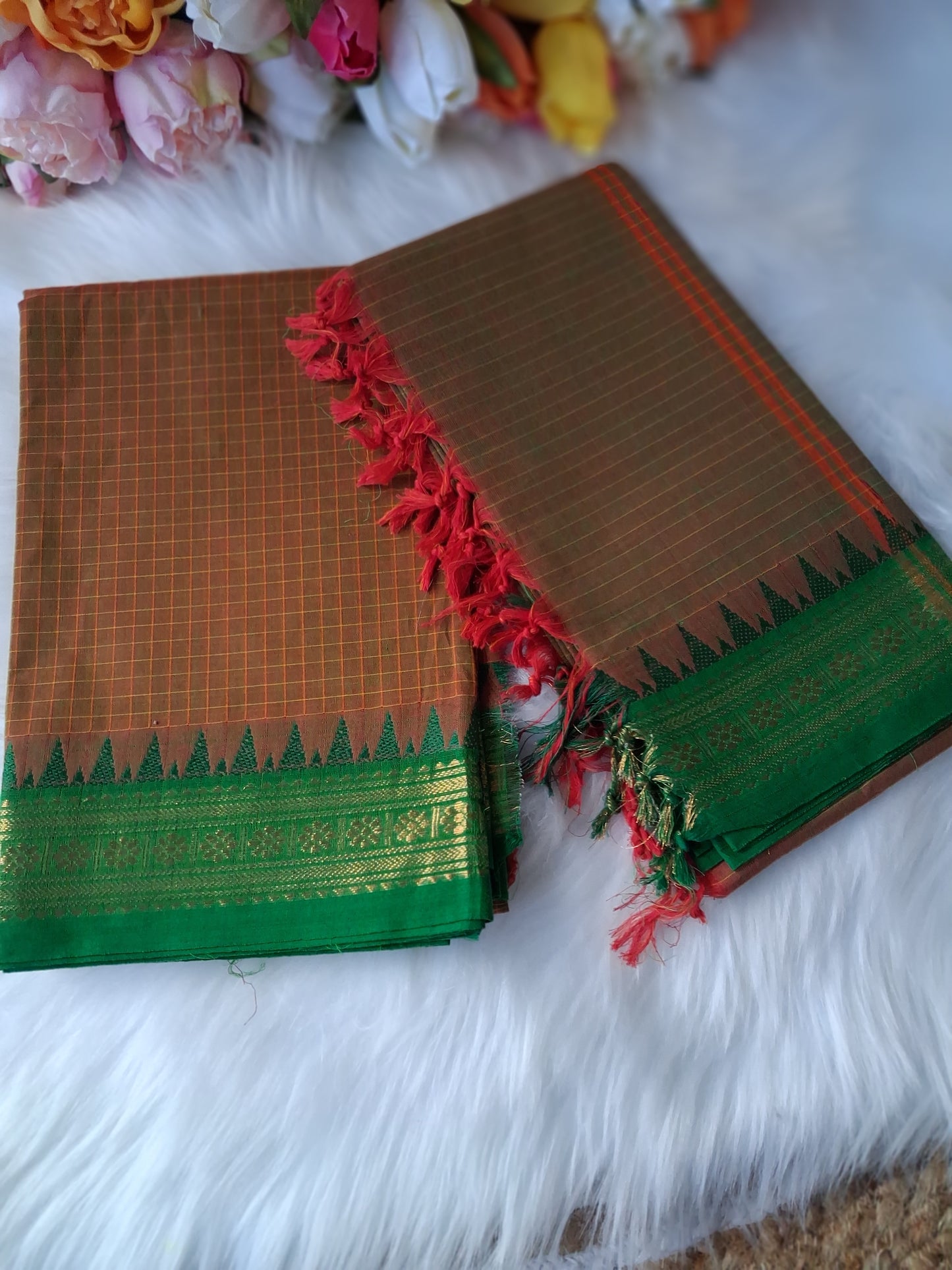 Premium handloom Kanchi cotton unstitched kurti and dupatta 💕