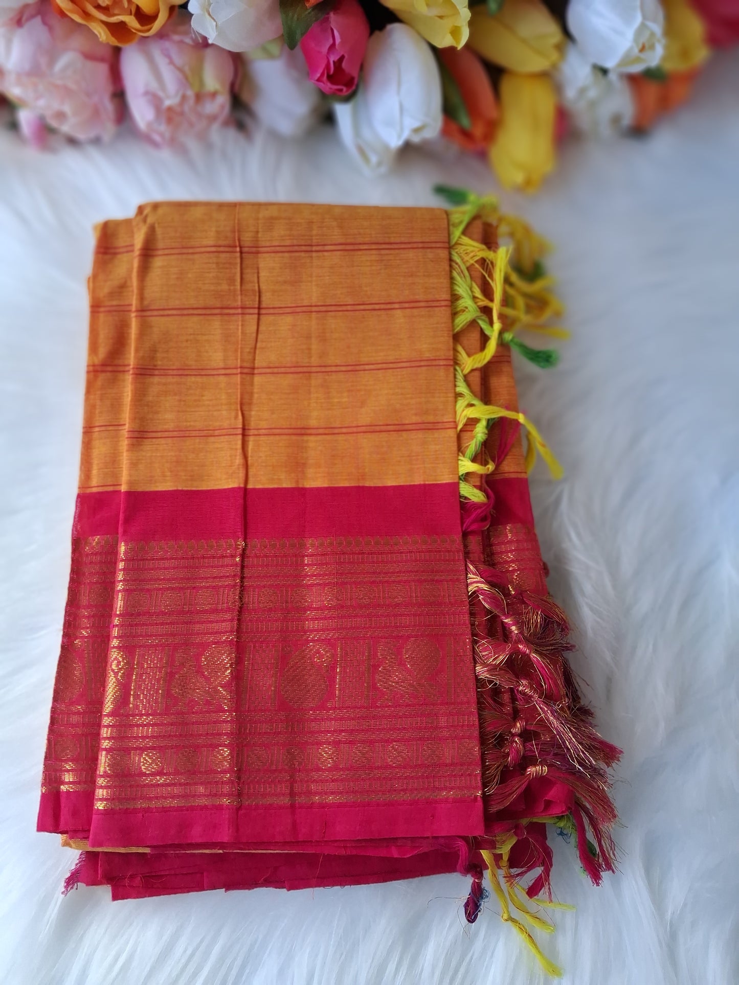 Premium handloom Kanchi cotton unstitched kurti and dupatta 💕