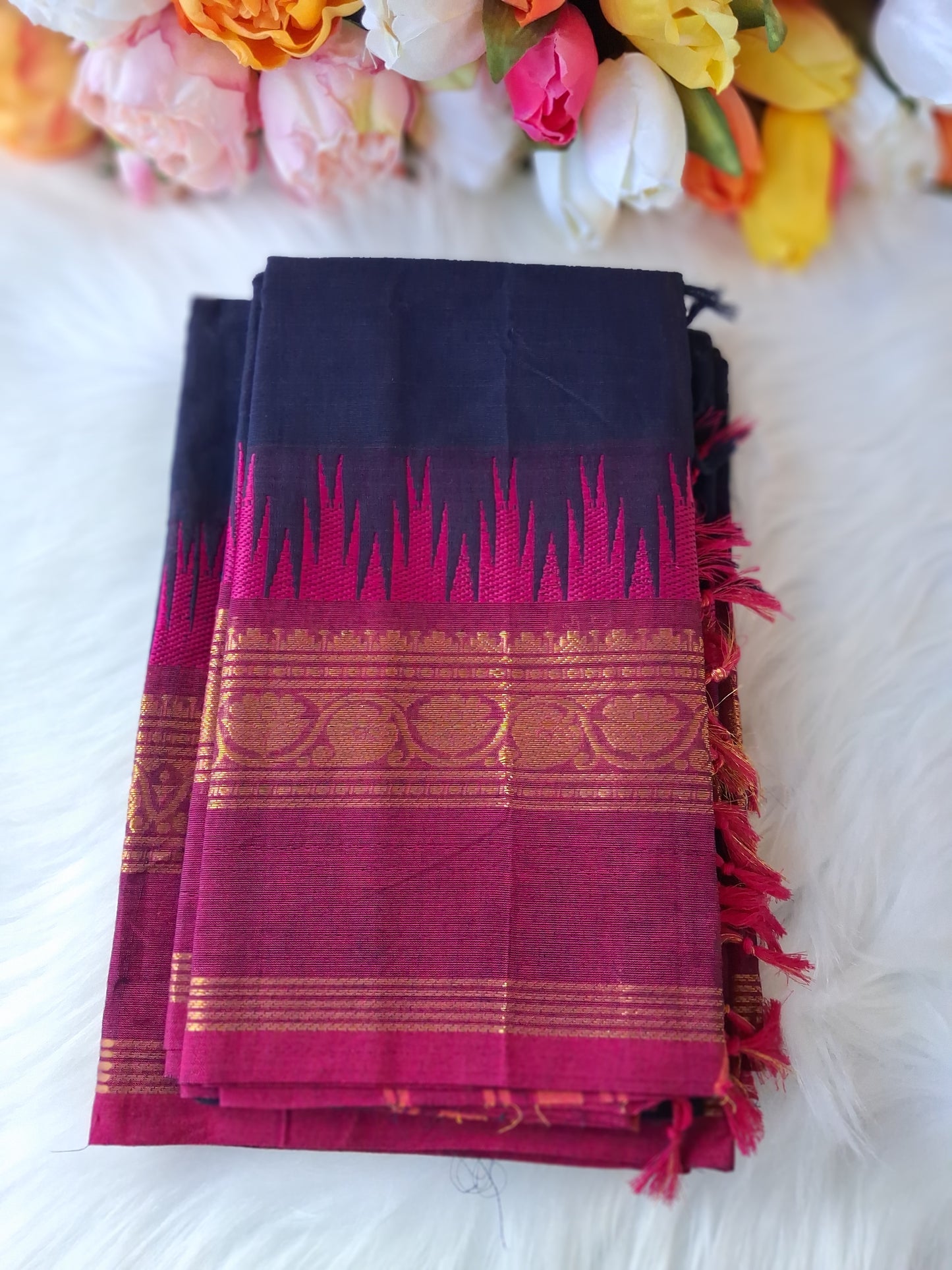 Premium handloom Kanchi cotton unstitched kurti and dupatta 💕