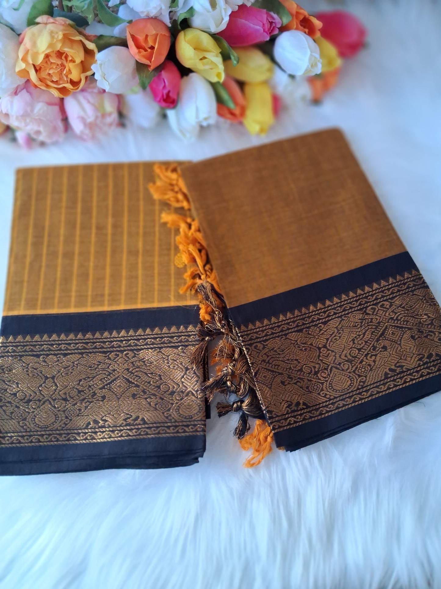 Premium handloom Kanchi cotton unstitched kurti and dupatta 💕