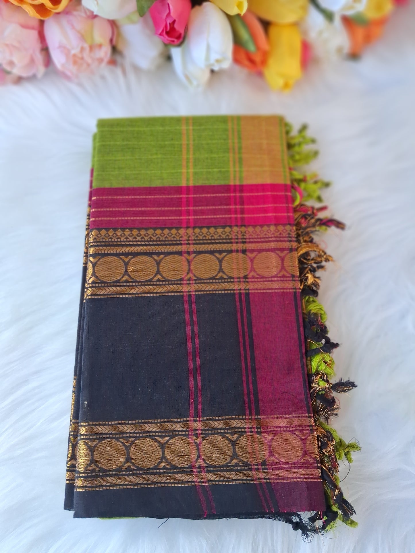 Premium handloom Kanchi cotton unstitched kurti and dupatta 💕