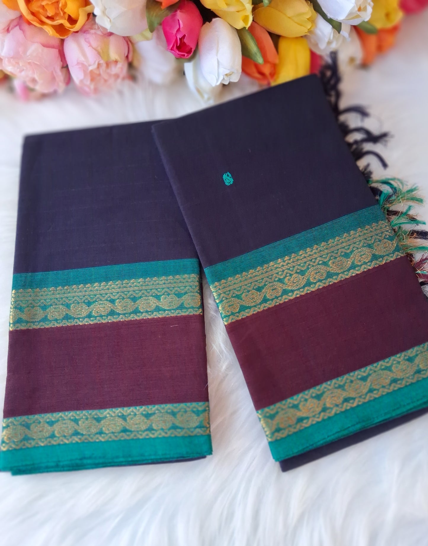 Premium handloom Kanchi cotton unstitched kurti and dupatta 💕