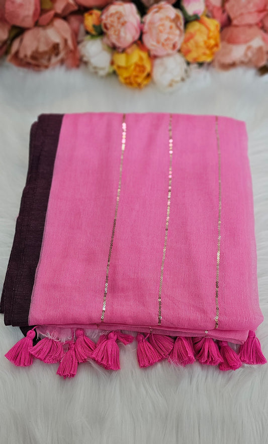 Mulmul  cotton sequenced saree