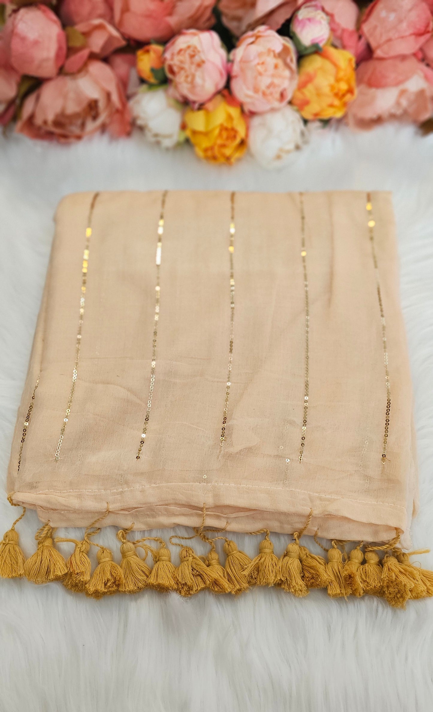 Mulmul  cotton sequenced saree