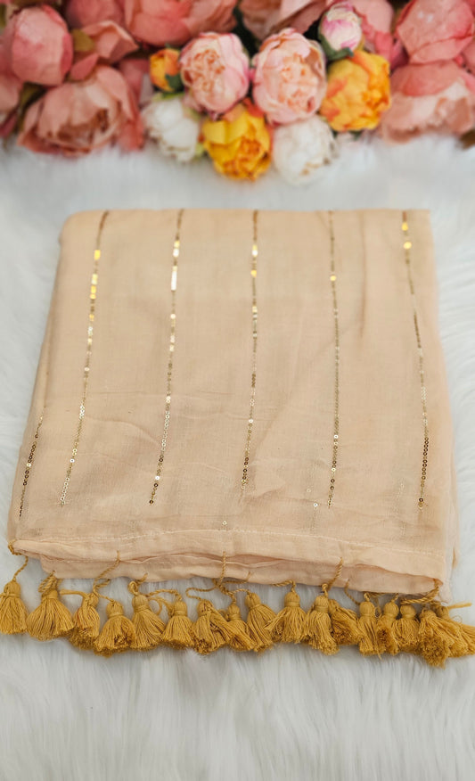 Mulmul  cotton sequenced saree