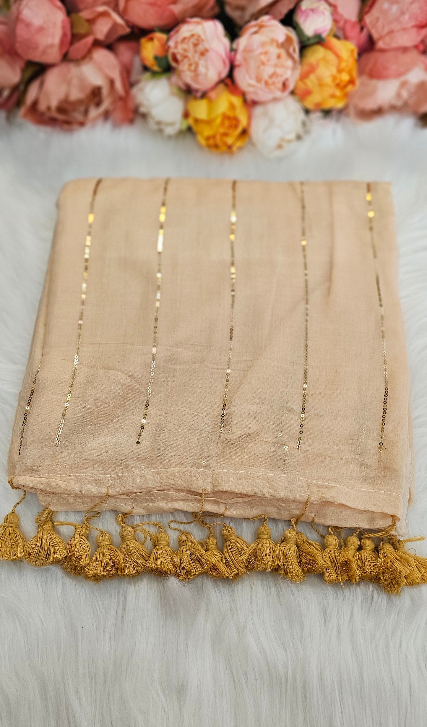 Mulmul  cotton sequenced saree