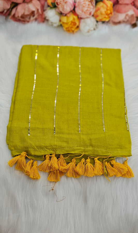Mulmul  cotton sequenced saree