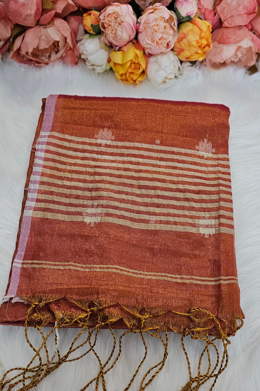 Beautiful dual shade  tissue  Silk  saree
