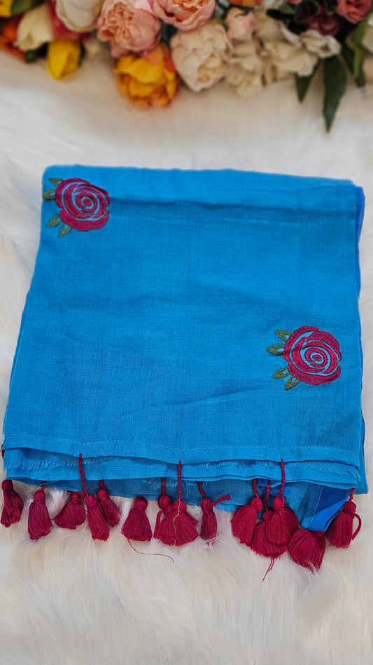 Premium embroidered cotton  sarees