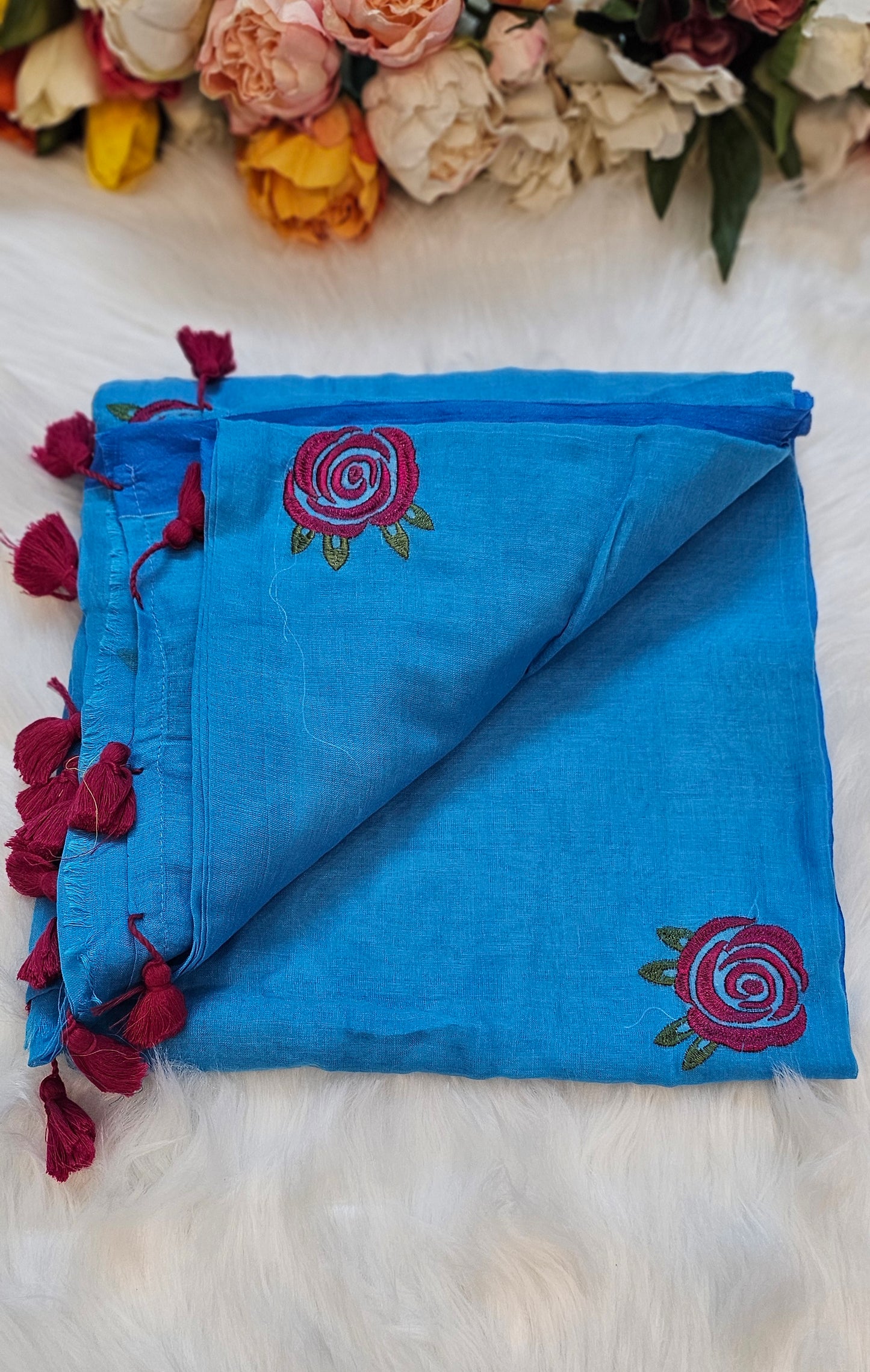 Premium embroidered cotton  sarees