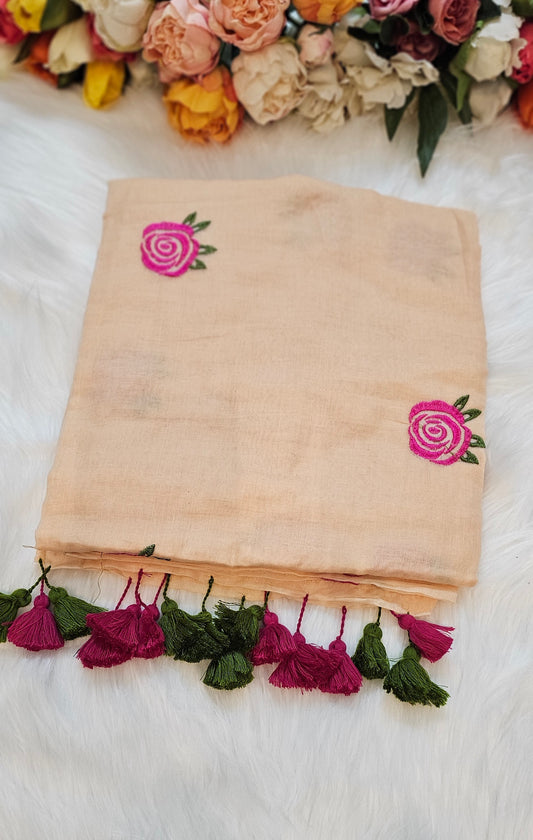 Premium embroidered cotton  sarees