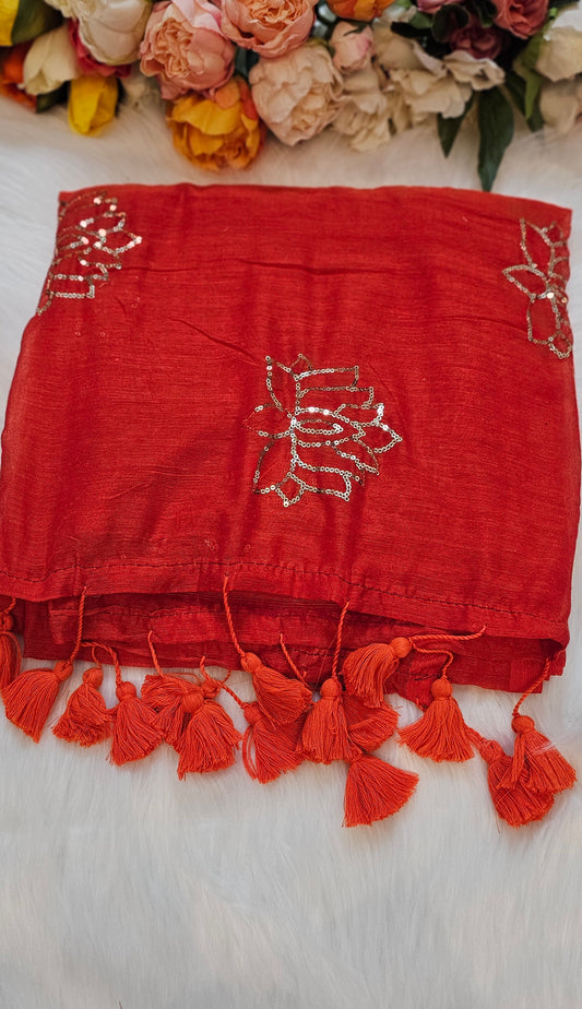 Premium lotus sequenced mul  cotton stunning sarees