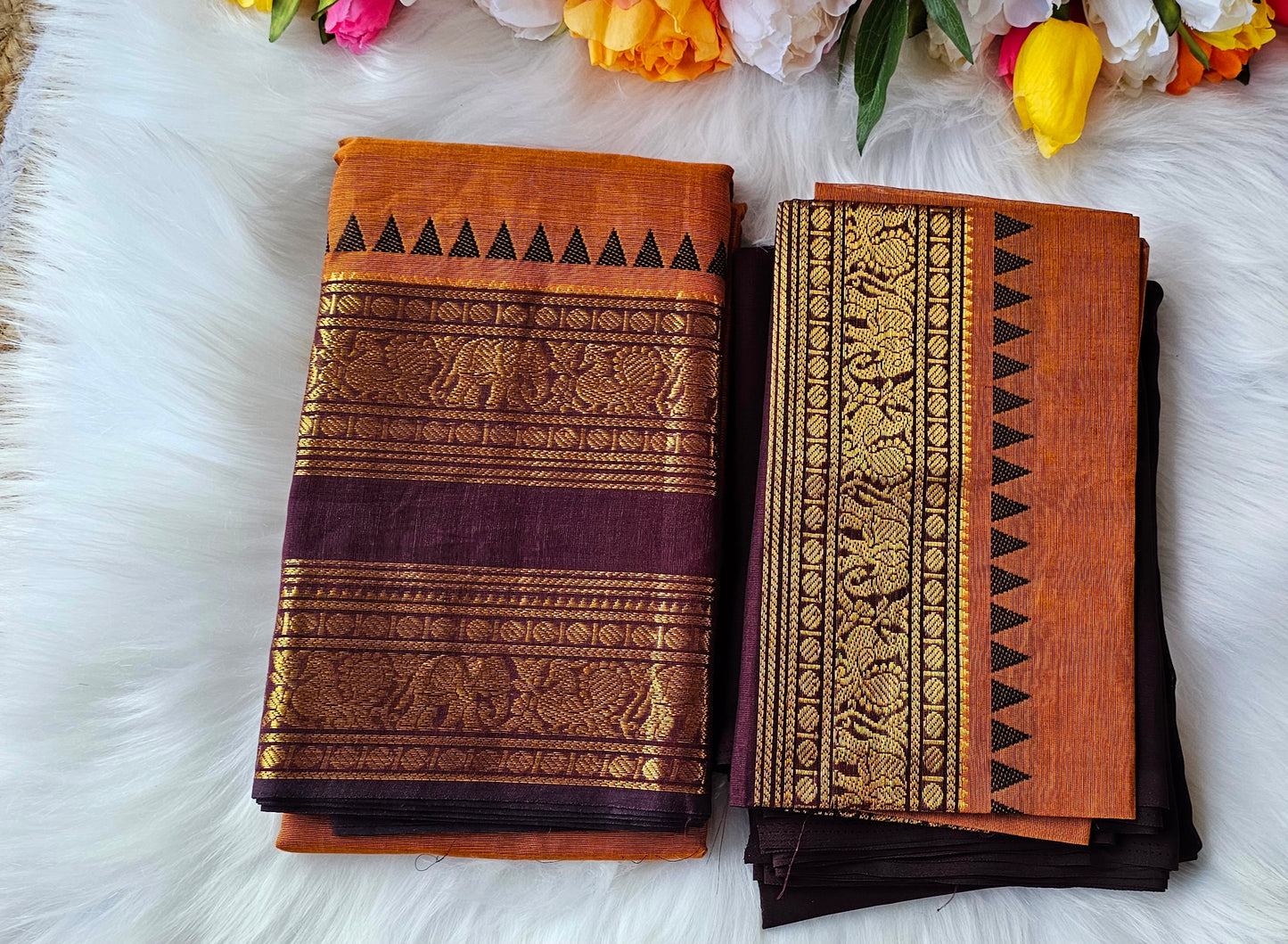 Premium Kanchi cotton unstitched dhavani set💕