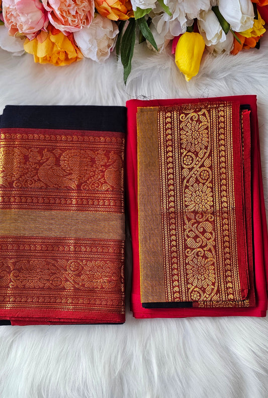 Premium Kanchi cotton unstitched dhavani set💕