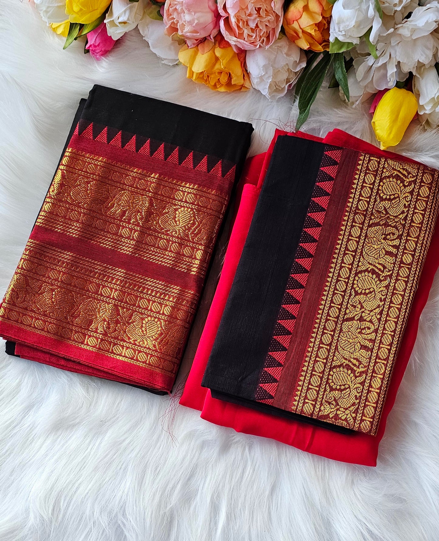 Premium Kanchi cotton unstitched dhavani set💕
