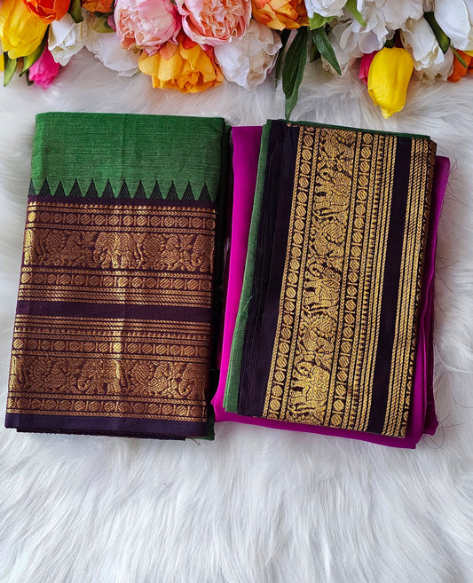Premium Kanchi cotton unstitched dhavani set💕