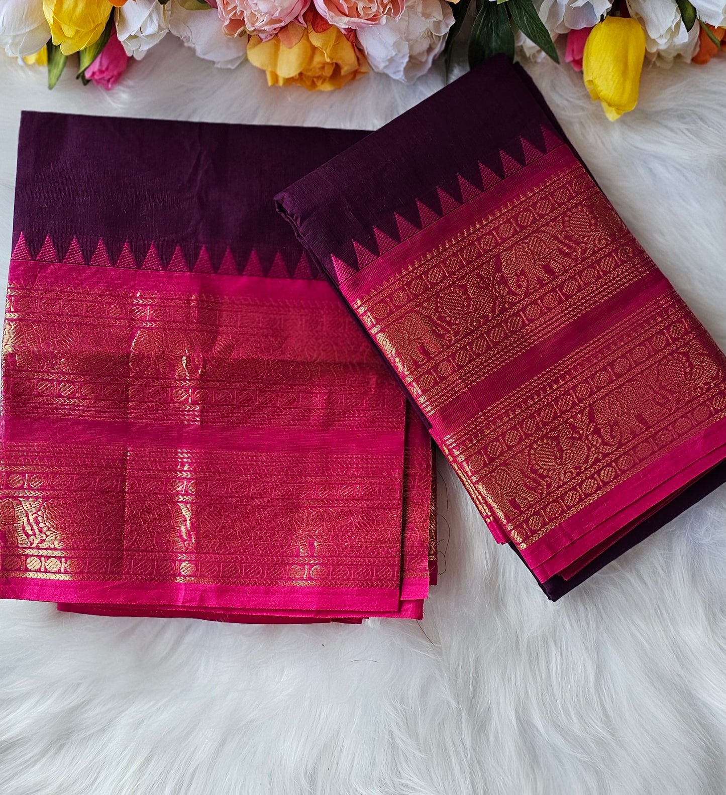Premium Kanchi cotton unstitched dhavani set💕