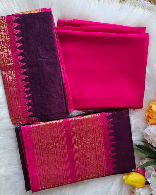 Premium Kanchi cotton unstitched dhavani set💕