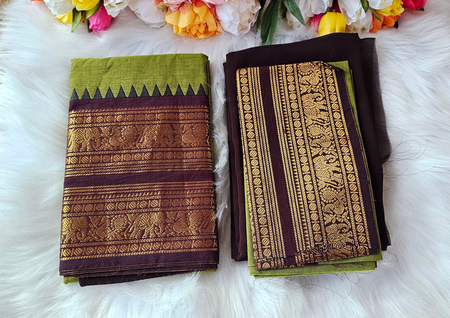 Premium Kanchi cotton unstitched dhavani set💕