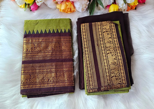 Premium Kanchi cotton unstitched dhavani set💕