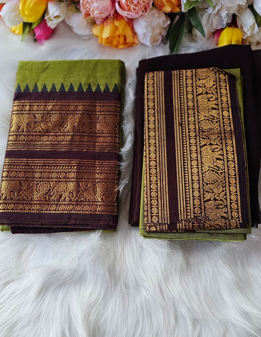 Premium Kanchi cotton unstitched dhavani set💕