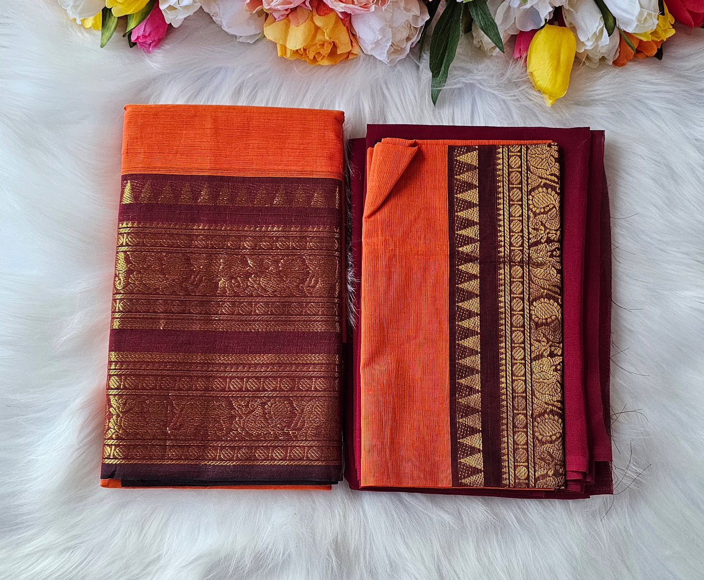 Premium Kanchi cotton unstitched dhavani set💕