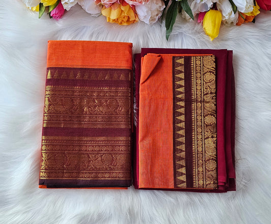 Premium Kanchi cotton unstitched dhavani set💕