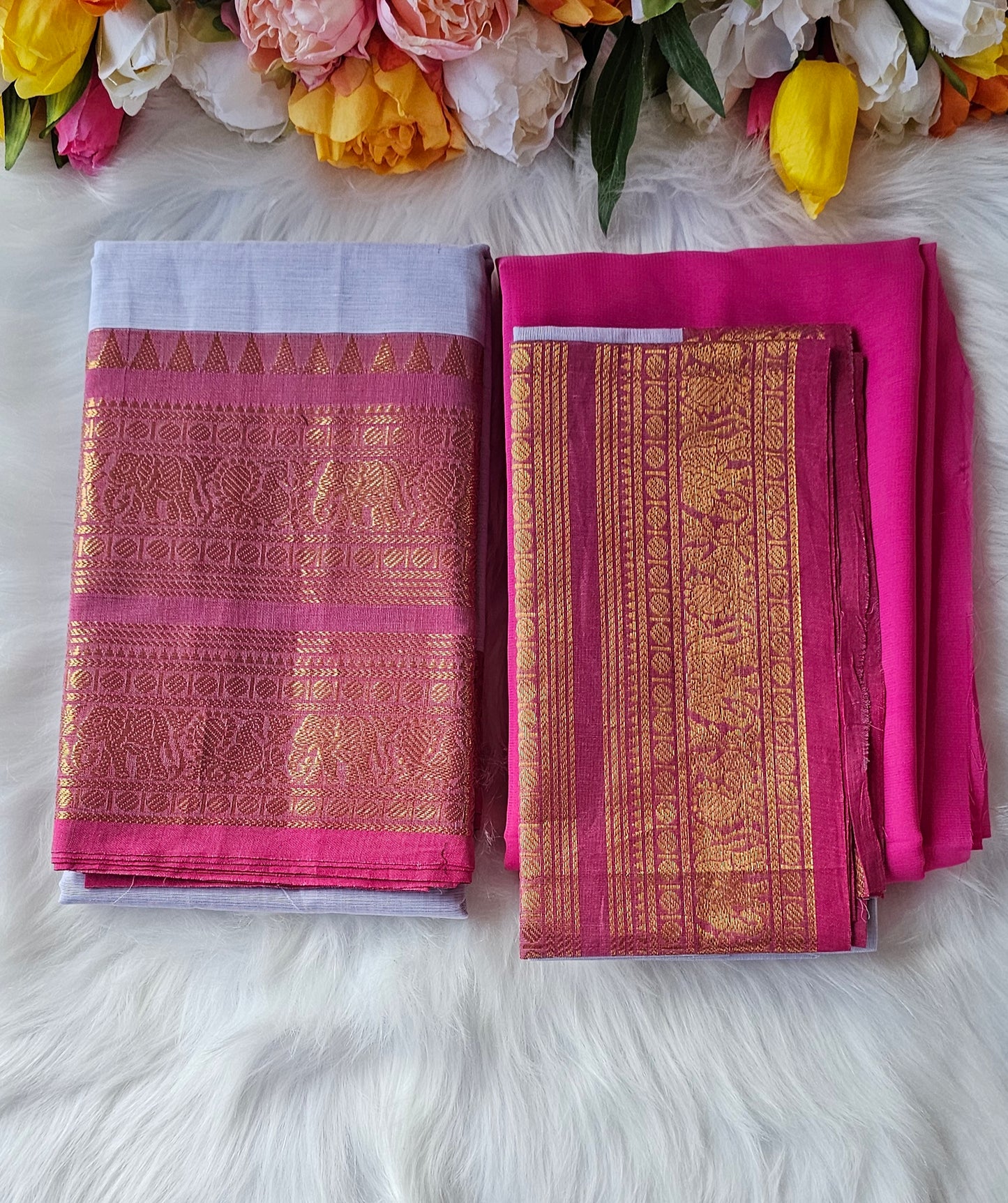 Premium Kanchi cotton unstitched dhavani set💕