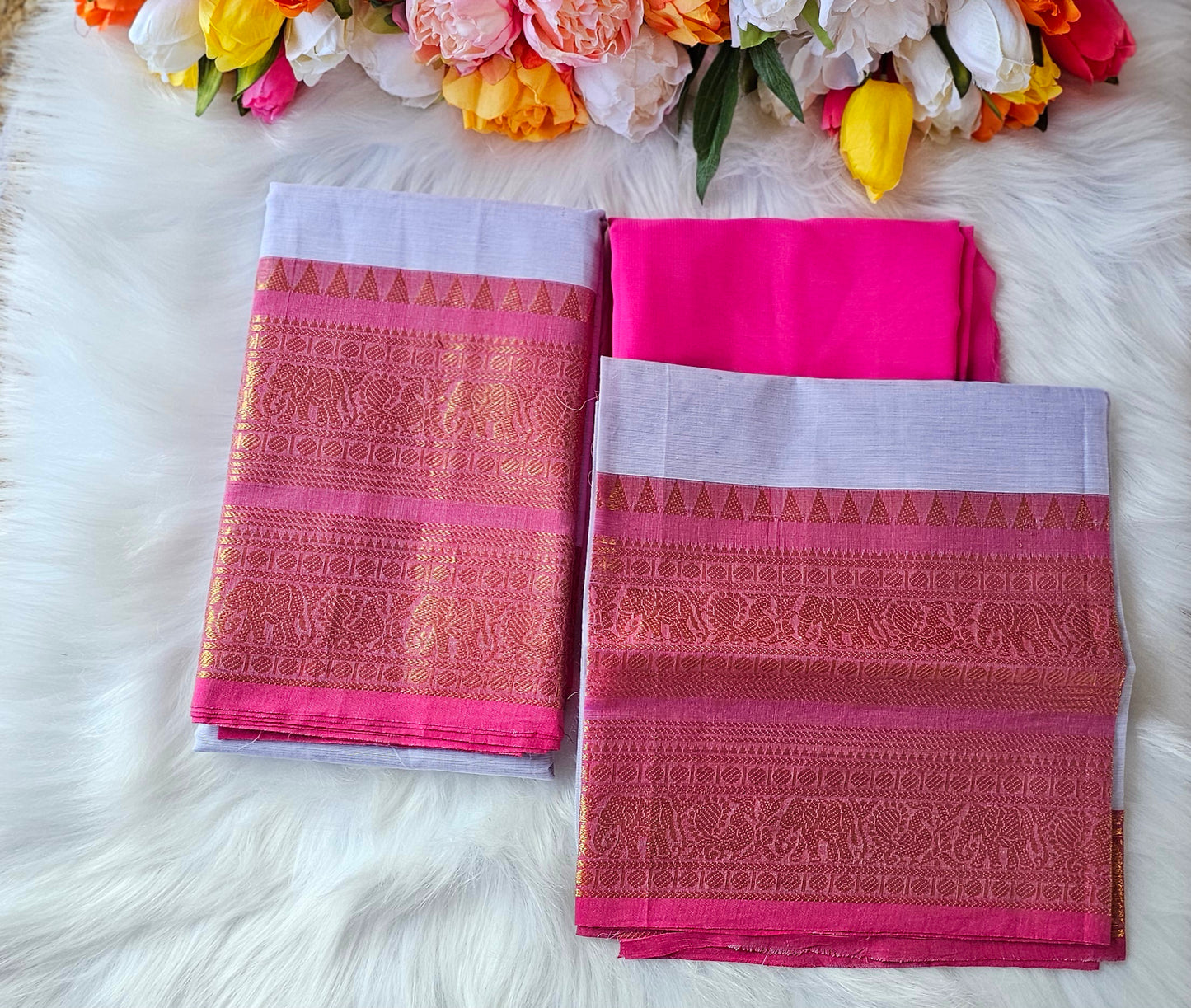 Premium Kanchi cotton unstitched dhavani set💕