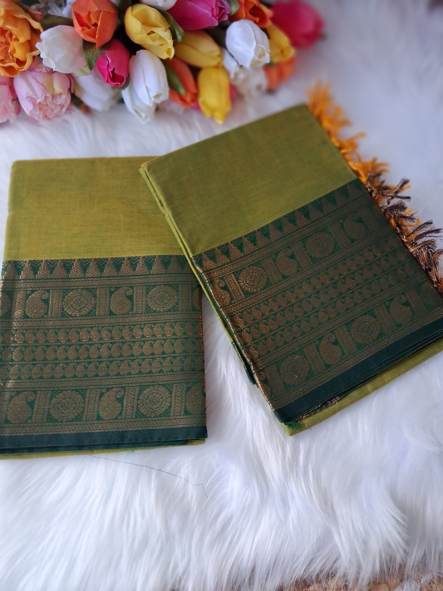 Premium handloom Kanchi cotton unstitched  kurti and dupatta 💕
