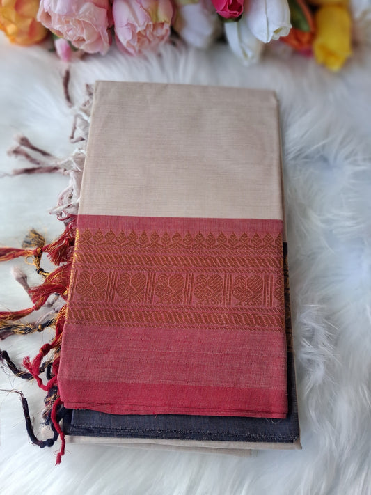 Premium handloom Kanchi cotton unstitched  kurti and dupatta 💕
