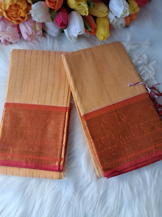 Premium handloom Kanchi cotton unstitched  kurti and dupatta 💕