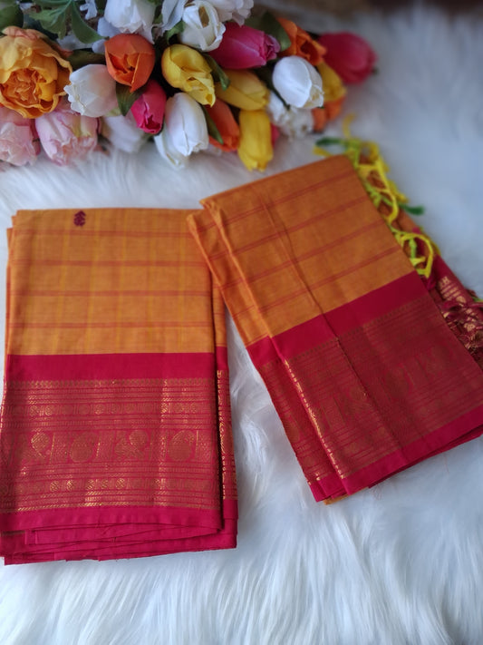 Premium handloom Kanchi cotton unstitched  kurti and dupatta 💕