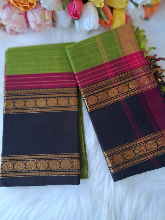 Premium handloom Kanchi cotton unstitched  kurti and dupatta 💕